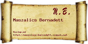 Maszalics Bernadett névjegykártya